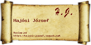 Hajósi József névjegykártya
